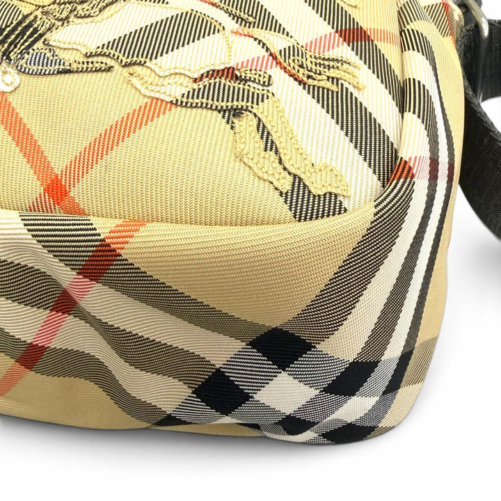 極美品□BURBERRY バーバリー 8091320 キャンバス ヴィンテージチェック クロスボディバッグ ショルダーバッグ ベージュ メンズ 保存袋付