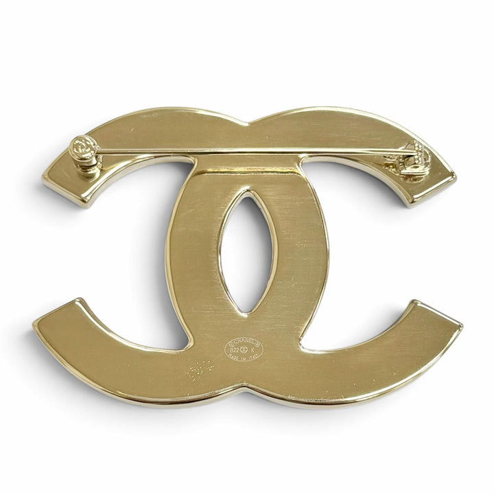 美品△CHANEL シャネル B22K AB9482 ココマーク CCロゴ ツイード ブローチ ゴールド ピンク ブラック イタリア製 レディース オススメ◎