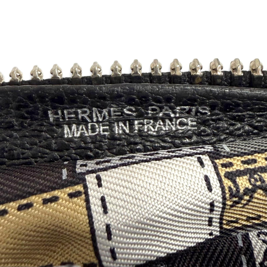 極美品△HERMES エルメス シルキーポップ ボルデュックチェック レザー使い ブッフルスキッパー トートバッグ エコバッグ ブラック 箱付