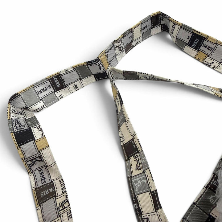 極美品△HERMES エルメス シルキーポップ ボルデュックチェック レザー使い ブッフルスキッパー トートバッグ エコバッグ ブラック 箱付