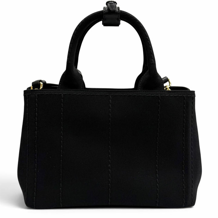 極美品★PRADA プラダ ジャルディニエール スモール コットンキャンバス ハンドバッグ カナパ 2WAY 定価363000円 保存袋付き