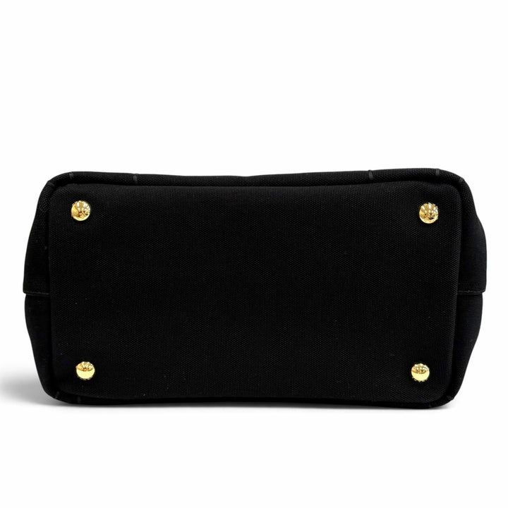 極美品★PRADA プラダ ジャルディニエール スモール コットンキャンバス ハンドバッグ カナパ 2WAY 定価363000円 保存袋付き