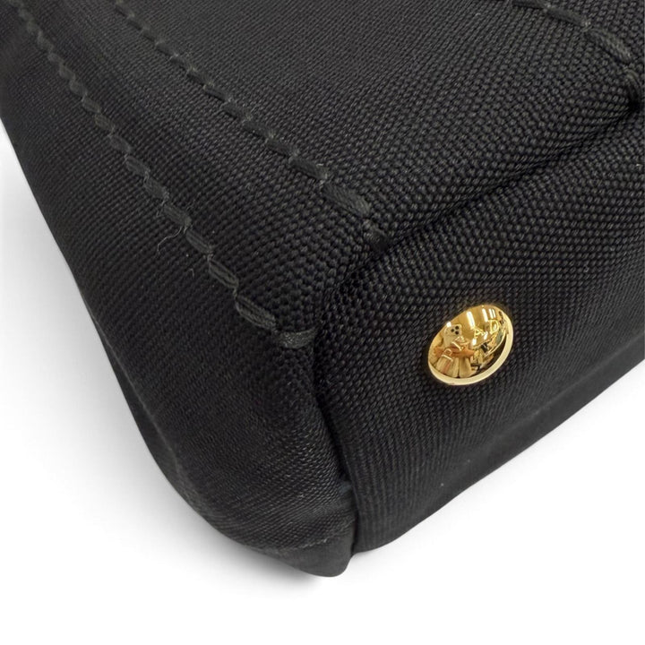 極美品★PRADA プラダ ジャルディニエール スモール コットンキャンバス ハンドバッグ カナパ 2WAY 定価363000円 保存袋付き