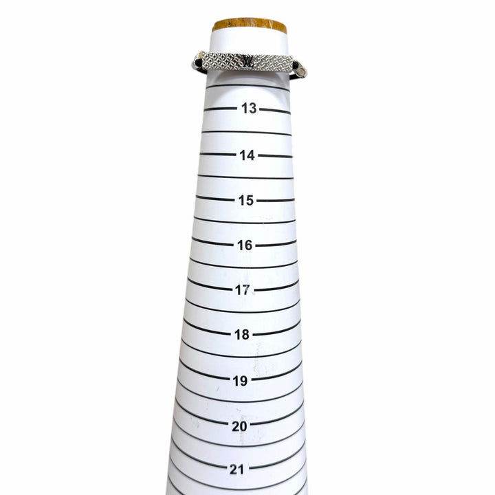 美品□LOUIS VUITTON ルイヴィトン 2022年製 M8114 ブラスレ シャンゼリゼ レザー LVロゴ ブレスレット シルバー ブラック スペイン製