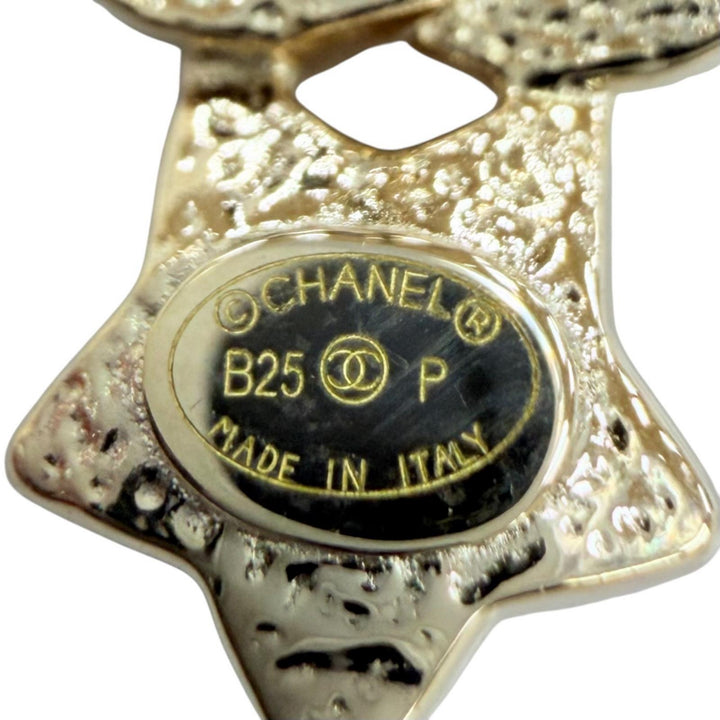 美品☆CHANEL シャネル B25P ABF183 ココマーク スター クリスタルビジュー アクセサリー ピアス ゴールド ピンク イタリア製 レディース