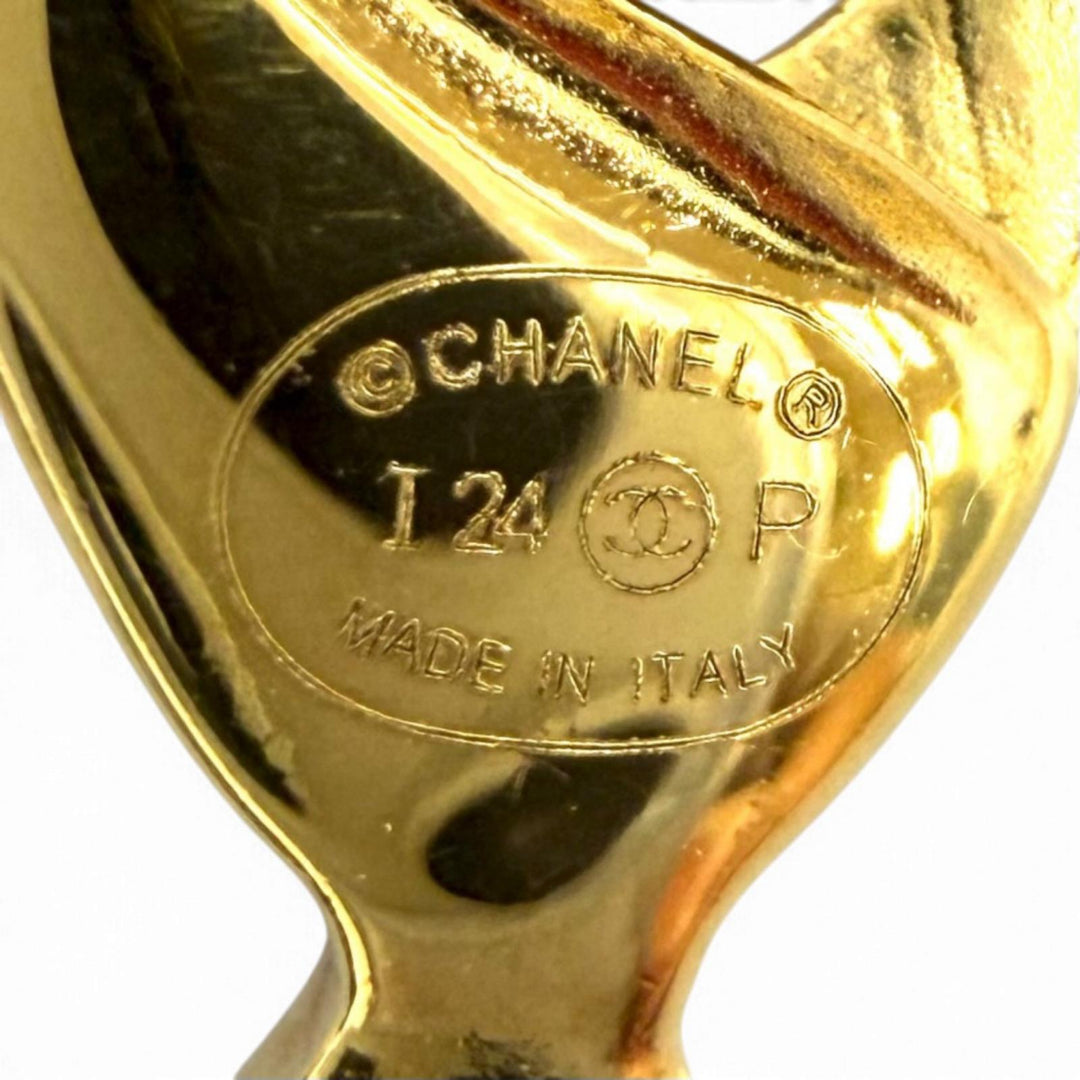 極美品★CHANEL シャネル I24P ABC708 ココマーク ハート デニム チェーン ネックレス ネイビー ゴールド金具 イタリア製 箱・保存袋付き