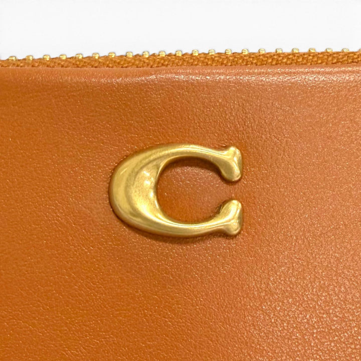 極美品△COACH コーチ CAN81 エッセンシャルスリム アコーディオンジップウォレット ホース アンド キャリッジ プリント 長財布 茶系