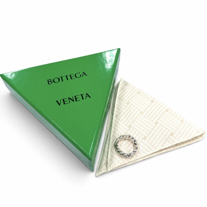 美品▼BOTTEGAVENETA ボッテガヴェネタ 838190 AG925 イントレチャート リング 指輪 シルバー JP19号 イタリア製 メンズ 箱・保存袋付き