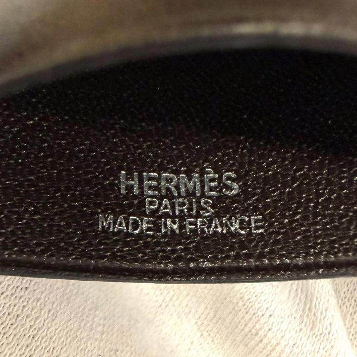 美品□HERMES エルメス ボックスカーフ マルジェラ期 ラージ クロシェット ネックレス ダークブラウン □G刻印 フランス製 メンズ