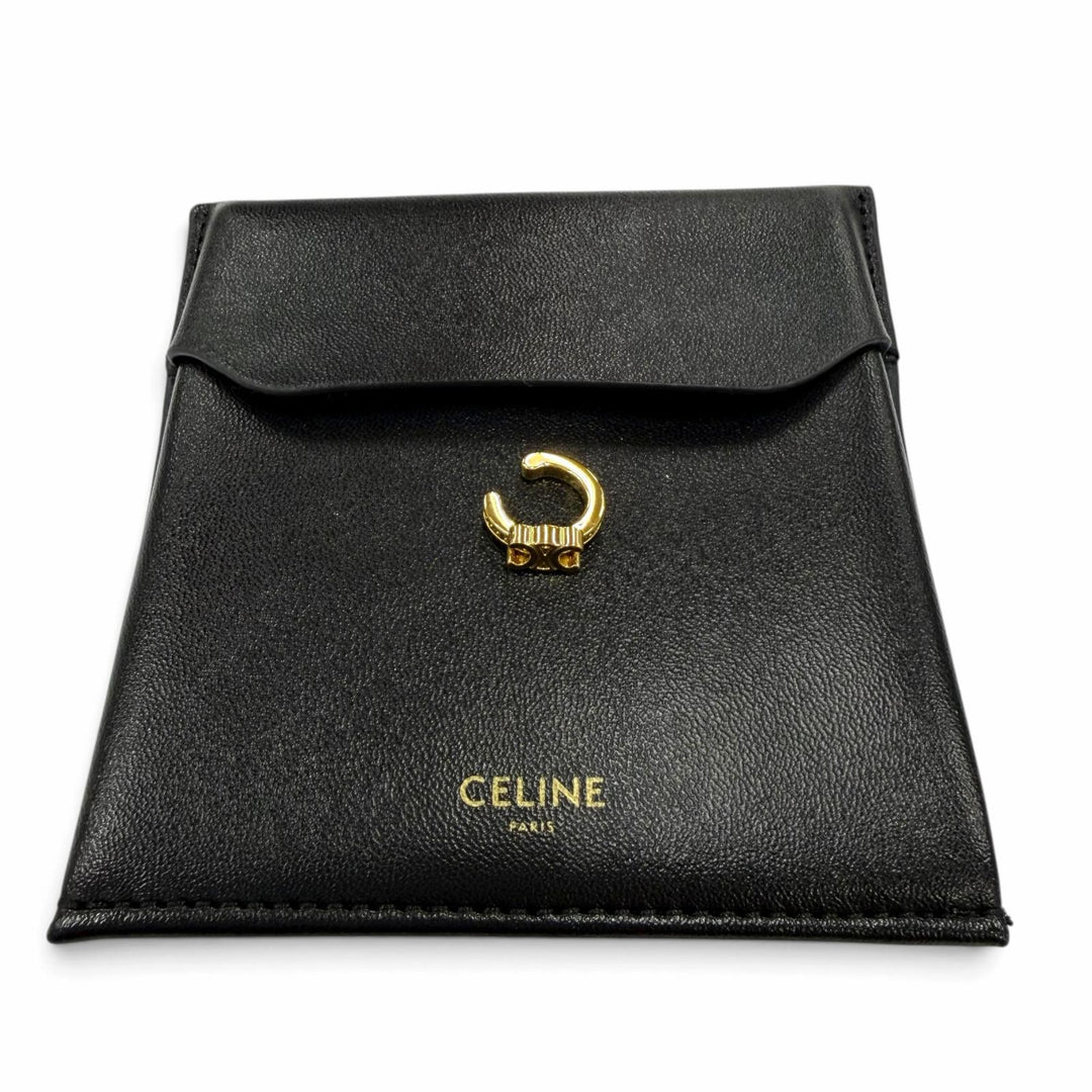 極美品☆CELINE セリーヌ 461DC6BZI トリオンフ スパークル イヤーカフ ストラス ラインストーン イヤリング ゴールド 保存袋付き