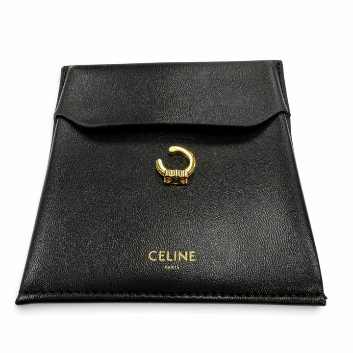 極美品☆CELINE セリーヌ 461DC6BZI トリオンフ スパークル イヤーカフ ストラス ラインストーン イヤリング ゴールド 保存袋付き