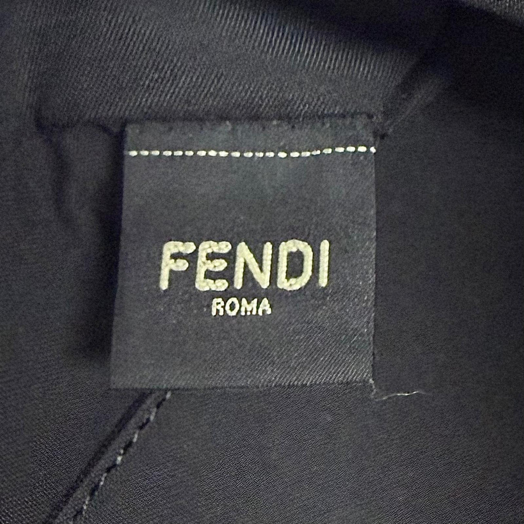 極美品▼FENDI フェンディ 7VA672 フルグレインカーフレザー ルイ ミディアム FFメタル 2WAY ショルダーバッグ ブラック 定価397100円