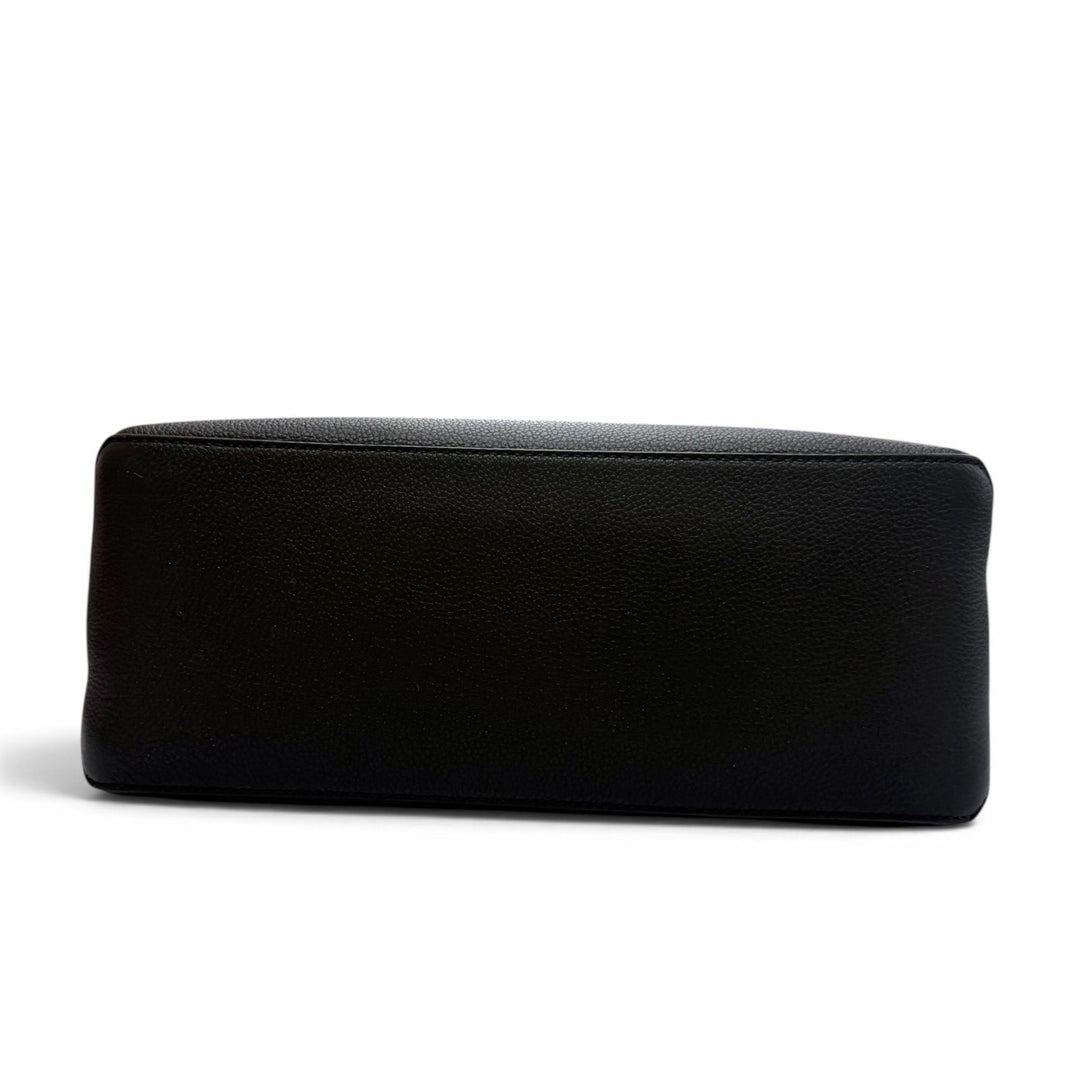 極美品▼FENDI フェンディ 7VA672 フルグレインカーフレザー ルイ ミディアム FFメタル 2WAY ショルダーバッグ ブラック 定価397100円