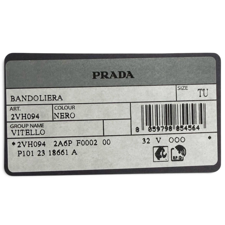 極美品□PRADA プラダ 2VH094 レザー トライアングルロゴ クロスボディバッグ ショルダーバッグ ブラック トルコ製 メンズ 保存袋付き