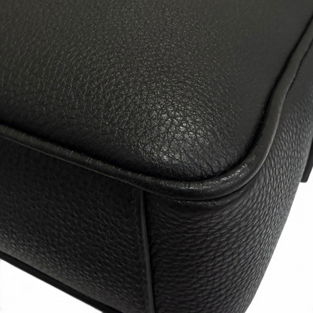 極美品□PRADA プラダ 2VH094 レザー トライアングルロゴ クロスボディバッグ ショルダーバッグ ブラック トルコ製 メンズ 保存袋付き