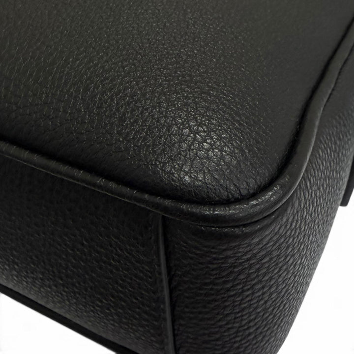 極美品□PRADA プラダ 2VH094 レザー トライアングルロゴ クロスボディバッグ ショルダーバッグ ブラック トルコ製 メンズ 保存袋付き