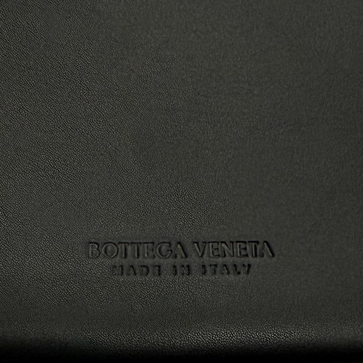 極美品▼BOTTEGAVENETA ボッテガヴェネタ 649916 レザー イントレチャート ポーチ付き セカンドバッグ クラッチバッグ ブラック メンズ