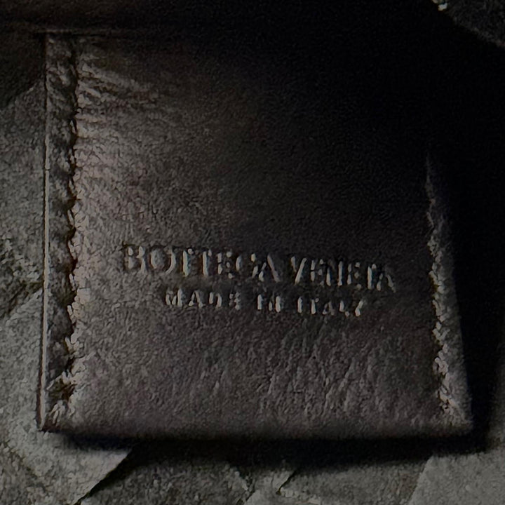 極美品▼BOTTEGAVENETA ボッテガヴェネタ 649916 レザー イントレチャート ポーチ付き セカンドバッグ クラッチバッグ ブラック メンズ