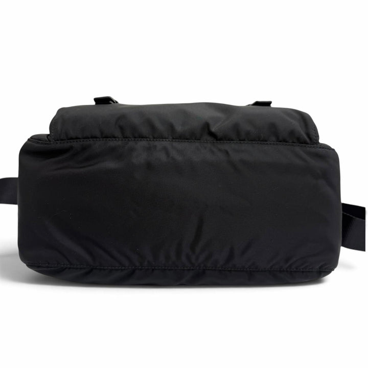 極美品□PRADA プラダ 1BD671 トライアングルロゴ Re-Nylon メッセンジャーバッグ ショルダーバッグ ブラック イタリア製 メンズ