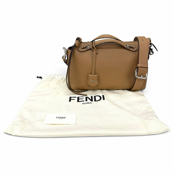 美品★FENDI フェンディ 8BL155 バイザウェイ セレリア ミディアム グレインカーフレザー ベージュ 2WAY ショルダーバッグ 定価416900円