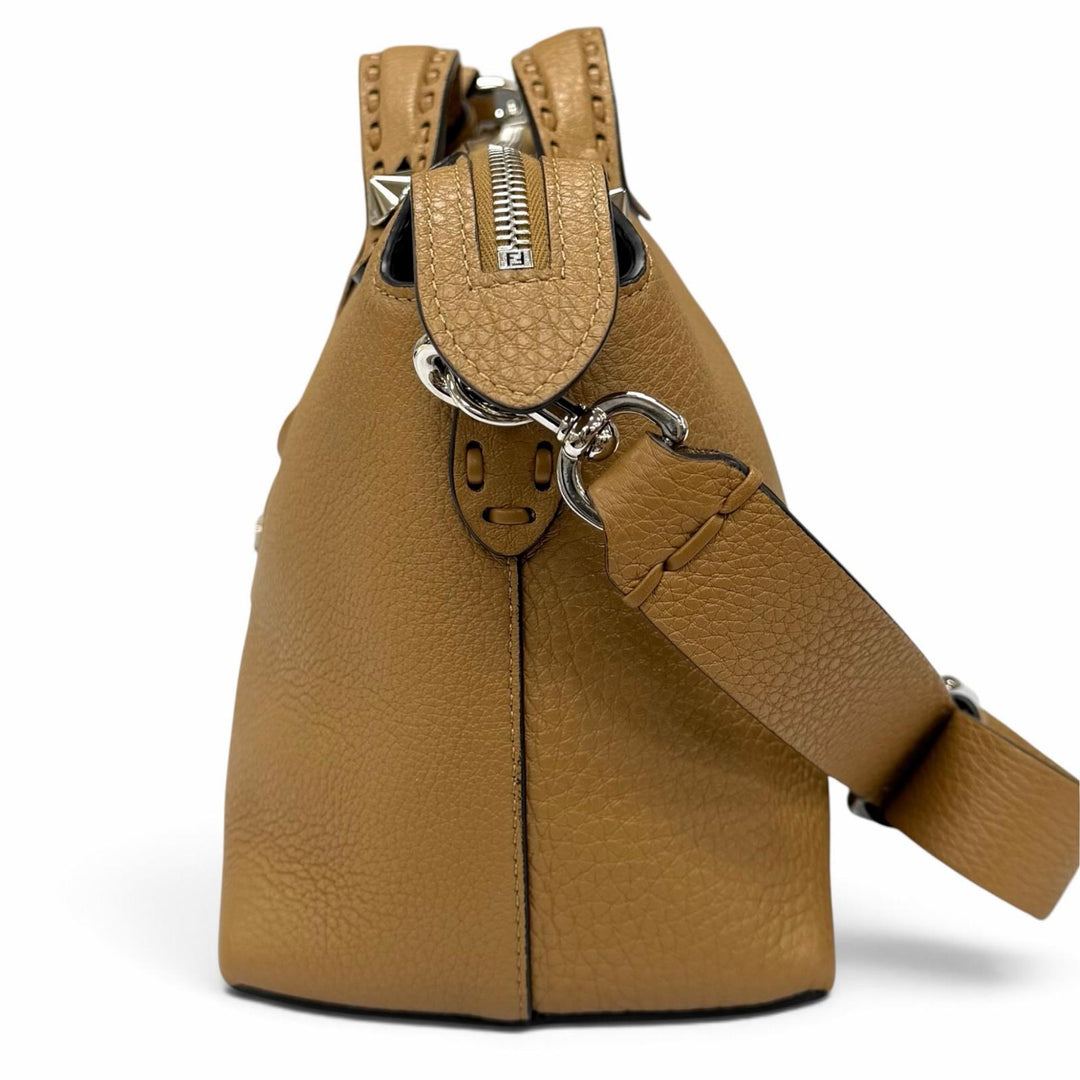 美品★FENDI フェンディ 8BL155 バイザウェイ セレリア ミディアム グレインカーフレザー ベージュ 2WAY ショルダーバッグ 定価416900円