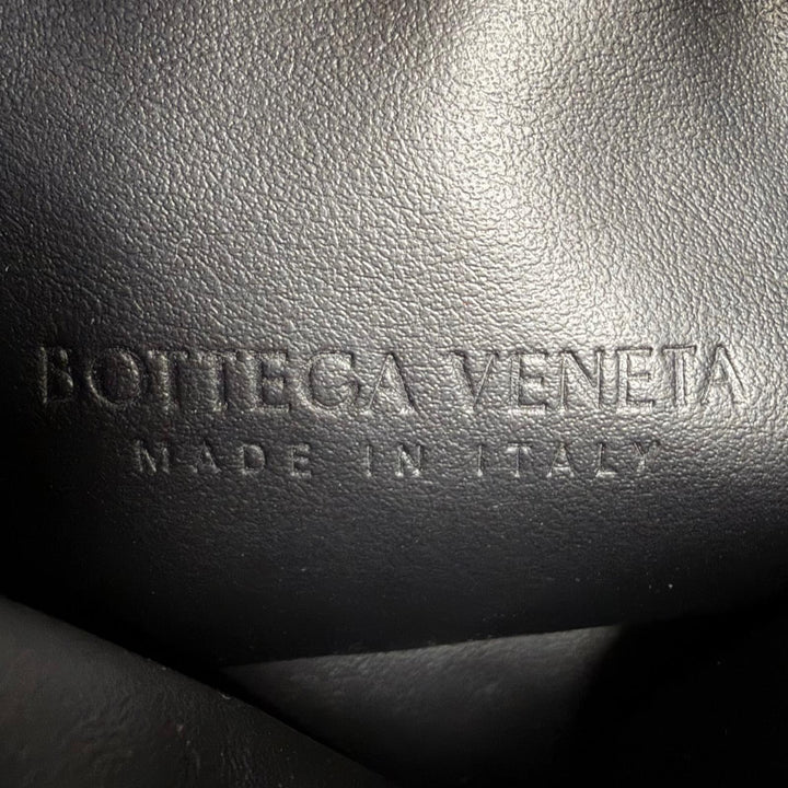 極美品☆BOTTEGAVENETA ボッテガヴェネタ 777586 イントレチャート ミニ ホップ レザー 2WAYショルダーバッグ ハンドバッグ ブラック