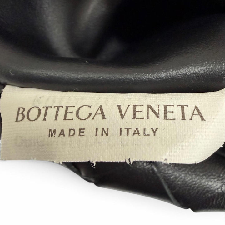 極美品☆BOTTEGAVENETA ボッテガヴェネタ 777586 イントレチャート ミニ ホップ レザー 2WAYショルダーバッグ ハンドバッグ ブラック