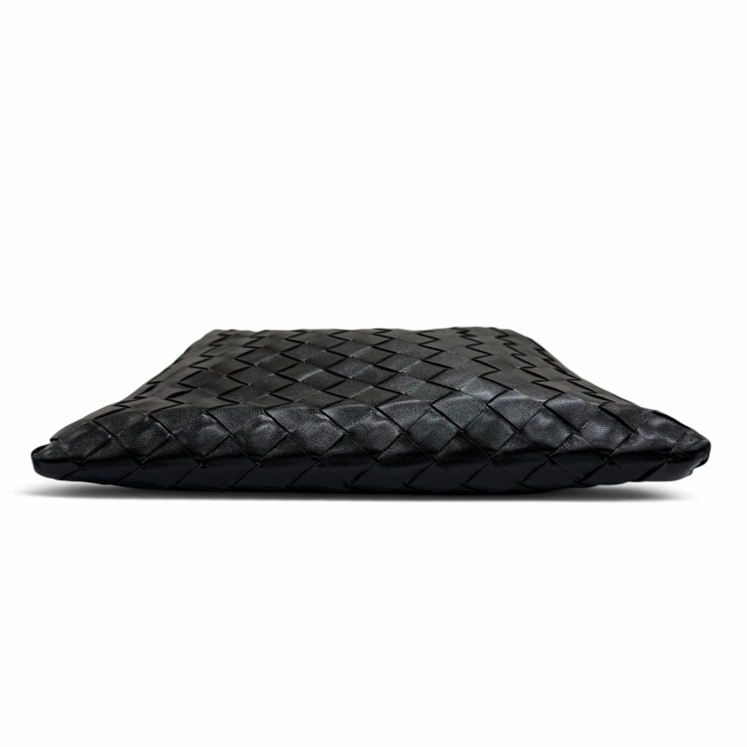 極美品☆BOTTEGAVENETA ボッテガヴェネタ 777586 イントレチャート ミニ ホップ レザー 2WAYショルダーバッグ ハンドバッグ ブラック