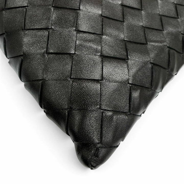 極美品☆BOTTEGAVENETA ボッテガヴェネタ 777586 イントレチャート ミニ ホップ レザー 2WAYショルダーバッグ ハンドバッグ ブラック