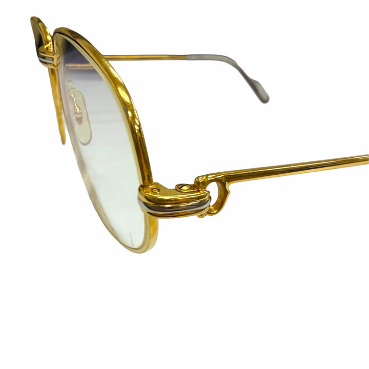 人気□Cartier カルティエ トリニティ 2Cデコール メガネ 眼鏡 アイウェア ゴールド ボルドー 56□16-130 度入り フランス製 メンズ