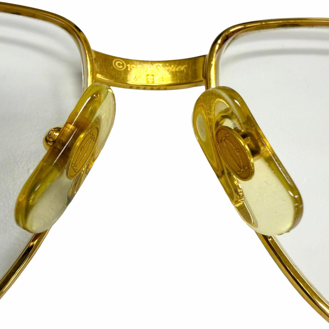 人気□Cartier カルティエ トリニティ 2Cデコール メガネ 眼鏡 アイウェア ゴールド ボルドー 56□16-130 度入り フランス製 メンズ