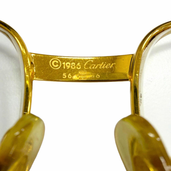 人気□Cartier カルティエ トリニティ 2Cデコール メガネ 眼鏡 アイウェア ゴールド ボルドー 56□16-130 度入り フランス製 メンズ