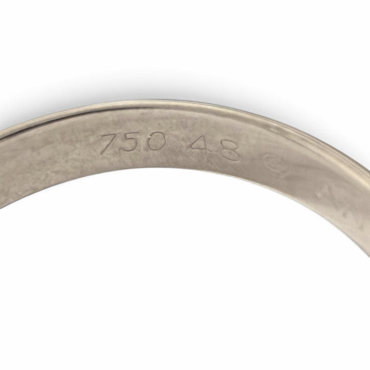 極美品□Cartier カルティエ 750 トリニティ 三連 セラミック リング 指輪 ホワイトゴールド 48 (JP9号相当) 重量6.4g レディース
