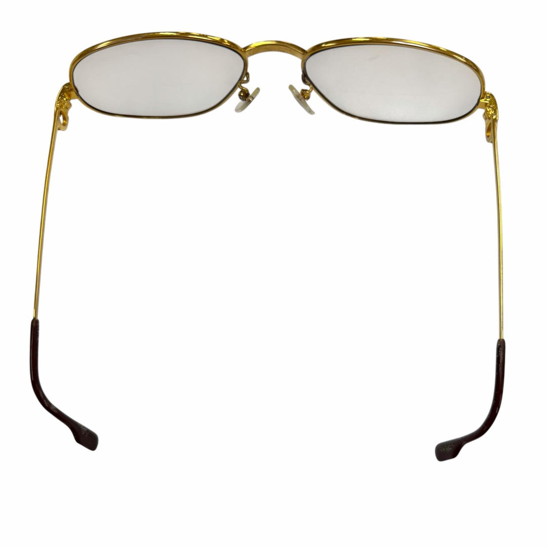 良品▼Cartier カルティエ トリニティ ロゴ金具 メガネ 眼鏡 アイウェア ゴールド ボルドー 58□18 135 度入り 仏製 メンズ レディース