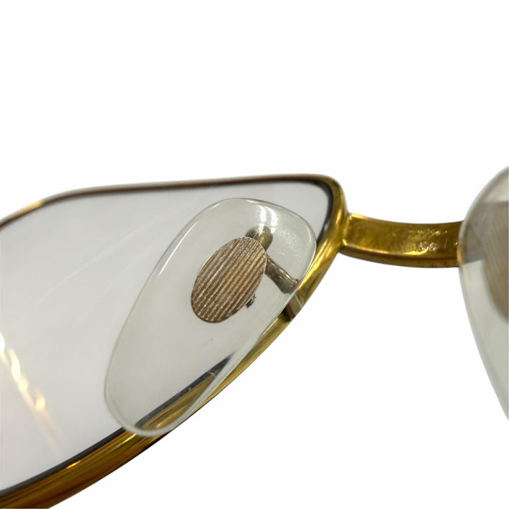 良品▼Cartier カルティエ トリニティ ロゴ金具 メガネ 眼鏡 アイウェア ゴールド ボルドー 58□18 135 度入り 仏製 メンズ レディース
