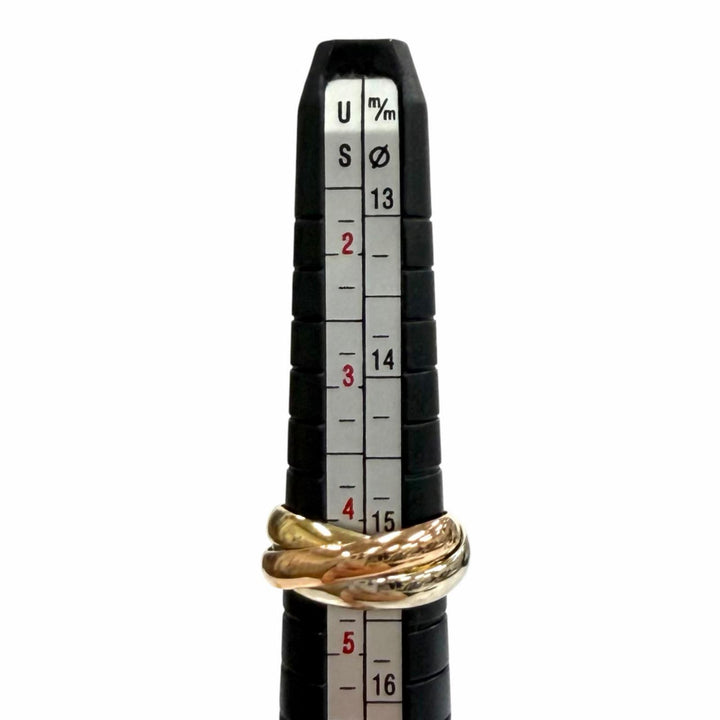 極美品★Cartier カルティエ トリニティ リング クラシックモデル 750(YG PG WG) 指輪 アクセサリー 48(JP8号相当) 重量6.38g