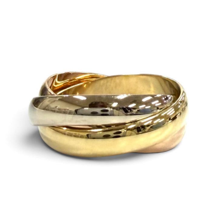 極美品★Cartier カルティエ トリニティ リング クラシックモデル 750(YG PG WG) 指輪 アクセサリー 48(JP8号相当) 重量6.38g