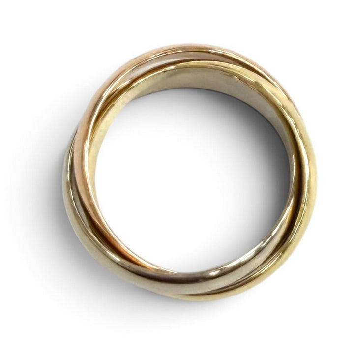 極美品★Cartier カルティエ トリニティ リング クラシックモデル 750(YG PG WG) 指輪 アクセサリー 48(JP8号相当) 重量6.38g