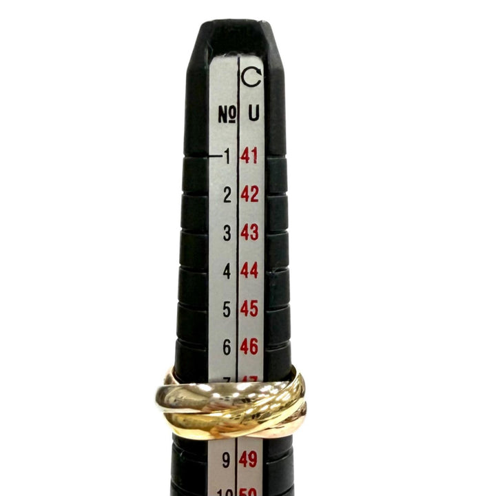 極美品★Cartier カルティエ トリニティ リング クラシックモデル 750(YG PG WG) 指輪 アクセサリー 48(JP8号相当) 重量6.38g