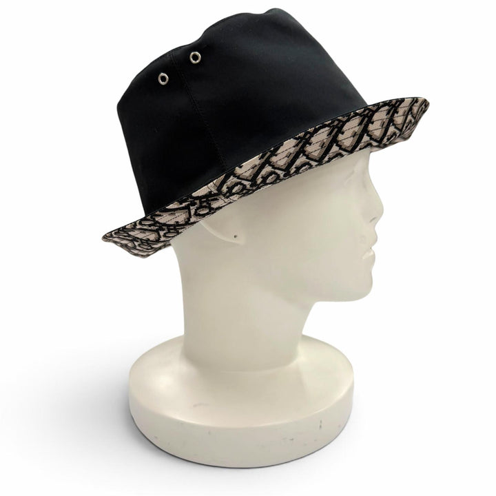 美品▼Christian Dior クリスチャンディオール 95TDD923A130 オブリーク トロッター リバーシブル バケットハット ブラック 56 正規品