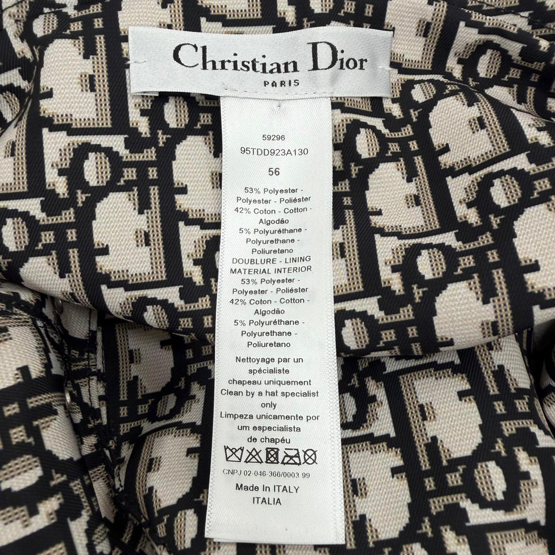 美品▼Christian Dior クリスチャンディオール 95TDD923A130 オブリーク トロッター リバーシブル バケットハット ブラック 56 正規品