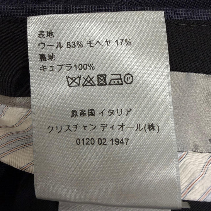 未使用品□DIOR ディオール オム 633C720A4768 ウール モヘア シングル スラックス トラウザーズ ネイビー 44C イタリア製 正規品 メンズ