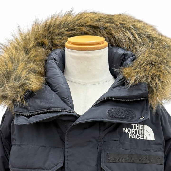 美品▼THE NORTH FACE ザ・ノースフェイス ND91920 Southern Cross Parka ロゴ刺繍 ファー付き フーデッド ダウンジャケット M 正規品
