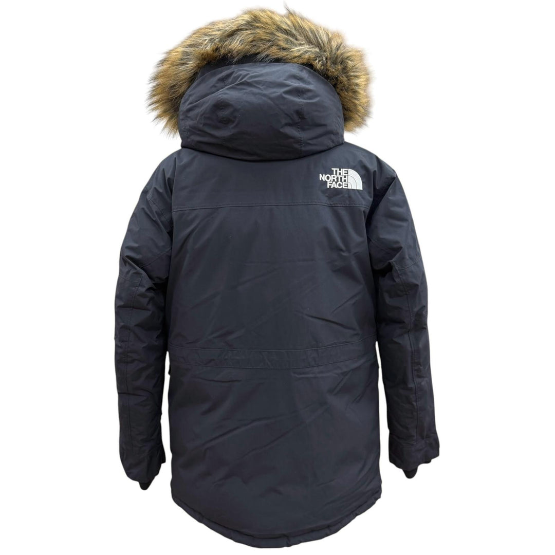 美品▼THE NORTH FACE ザ・ノースフェイス ND91920 Southern Cross Parka ロゴ刺繍 ファー付き フーデッド ダウンジャケット M 正規品
