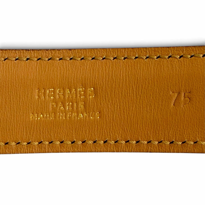 良品△HERMES エルメス ヴィンテージ 1993年製 シルバー・ゴールド金具 レザー ベルト ネイビーブルー 75 ○W刻印 フランス製 レディース