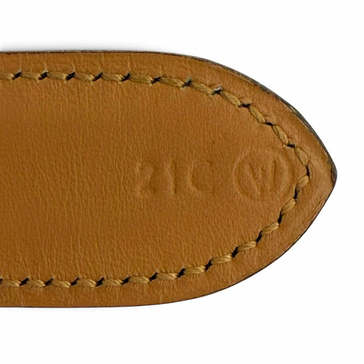 良品△HERMES エルメス ヴィンテージ 1993年製 シルバー・ゴールド金具 レザー ベルト ネイビーブルー 75 ○W刻印 フランス製 レディース