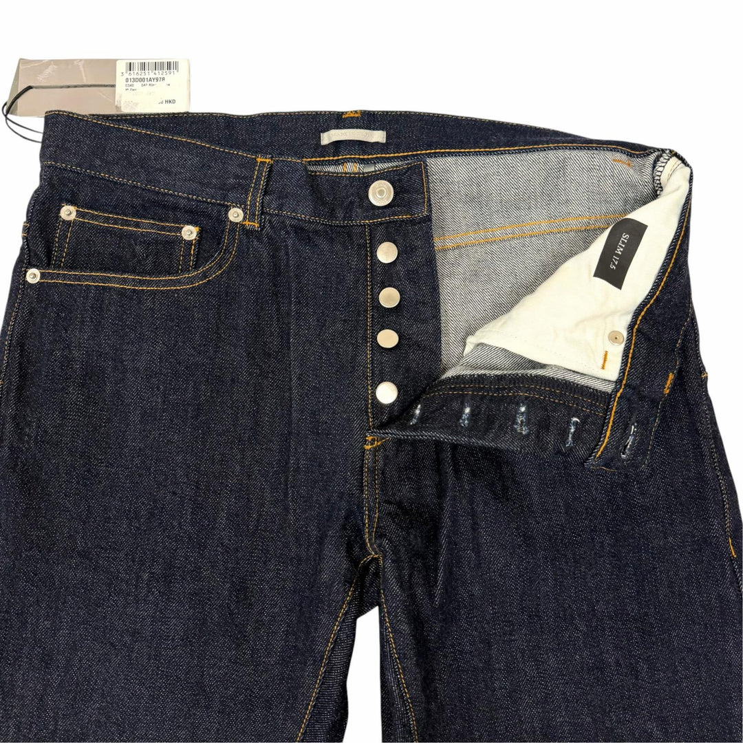 未使用品□DIOR ディオール オム 013D001AY978 SLIM17.5 ボタンフライ デニムパンツ ジーンズ インディゴブルー 30 日本製 正規品 メンズ