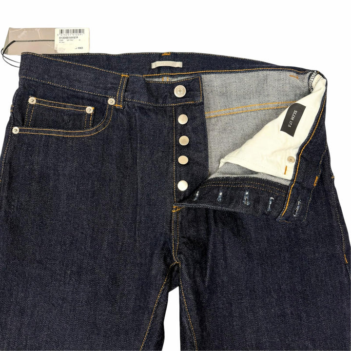 未使用品□DIOR ディオール オム 013D001AY978 SLIM17.5 ボタンフライ デニムパンツ ジーンズ インディゴブルー 30 日本製 正規品 メンズ