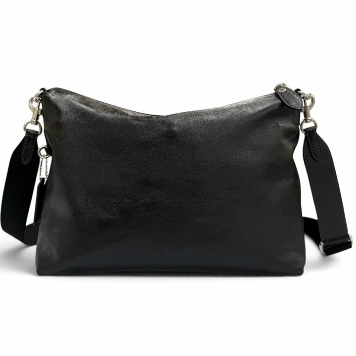 極美品▼COACH コーチ CDU91 スムースレザー ドミノファイルバッグ ショルダーバッグ ブラック シルバー金具 メンズ レディース