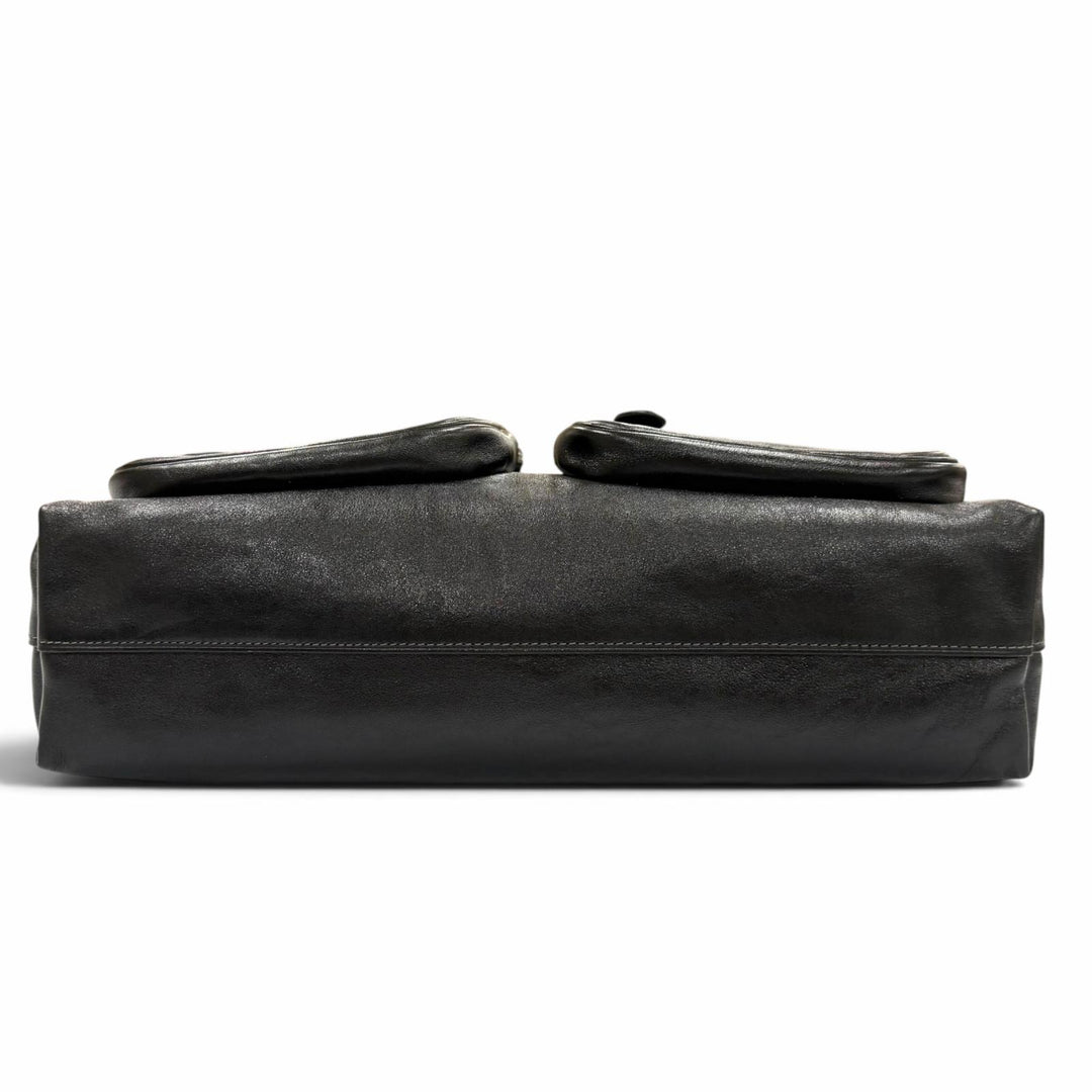 極美品▼COACH コーチ CDU91 スムースレザー ドミノファイルバッグ ショルダーバッグ ブラック シルバー金具 メンズ レディース